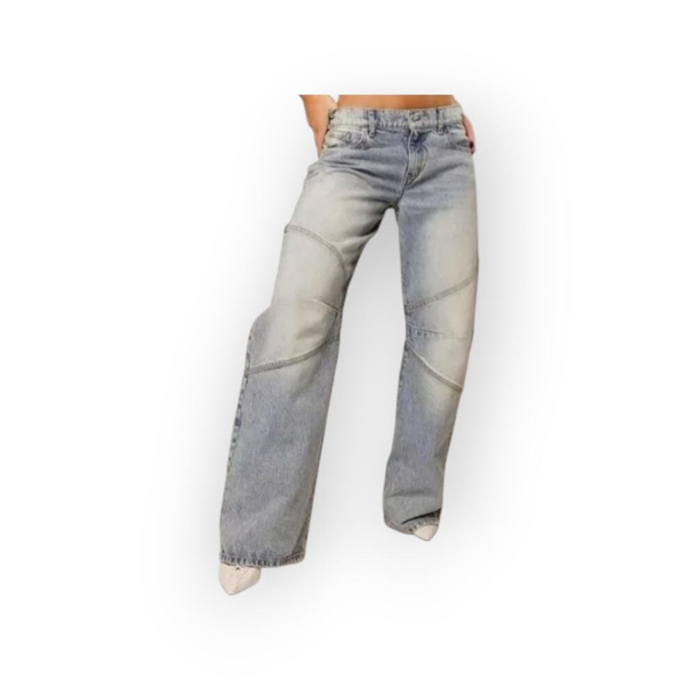 Micas Barrel Wide-Leg Panel Jeans Light Wash – Size XL (New with Tags)